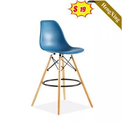 Chinese Popular Designer Cheap Restaurant Bar Stools Plastic Kitchen Wood Legs Chair