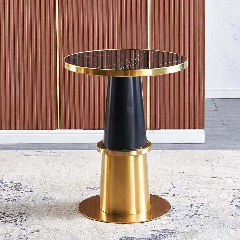 Modern Coffee Shop Metal Iron High Marble Table