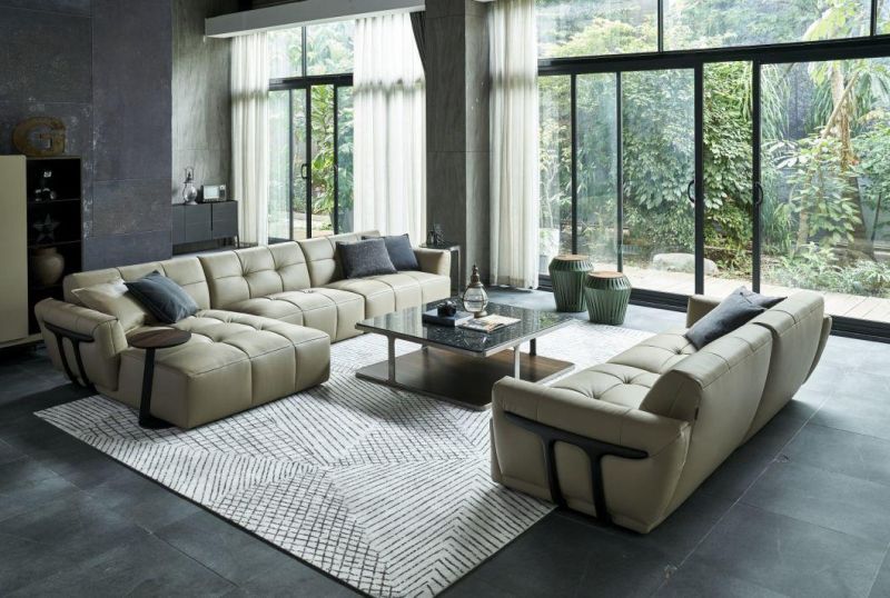 PF95 4 Seater Leather Sofa, Latest Design Sofas, Living Set in Home and Hotel Furniture Customization