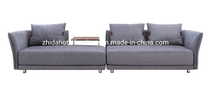 L Shape Sectional Modern Fabric Leather Home Furniture Wooden Sofa