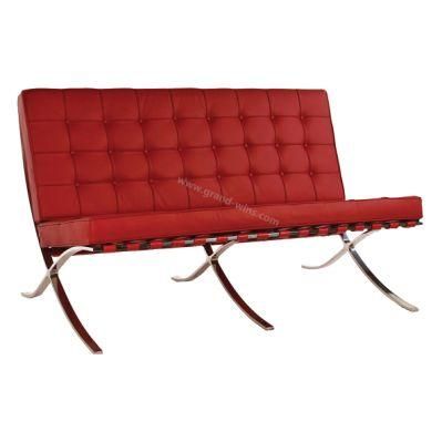 Classic Design Three Seats PU L Shape X Frame Barcelona Sofa