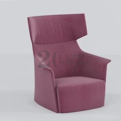 European Style Hot Sale Home Furniture Modern New Design Wood Frame Living Room Purple Fabric Chair