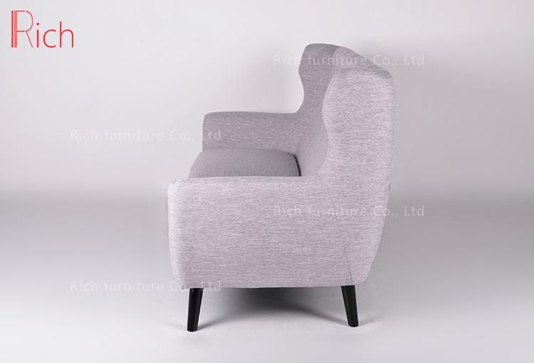 High Back Lounge Couch Grey Fabric Loveseat for Living Room