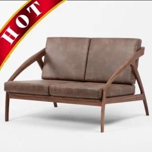 Modern Walnut Oak Beech Wooden Hotel Lounge Living Room Sofa