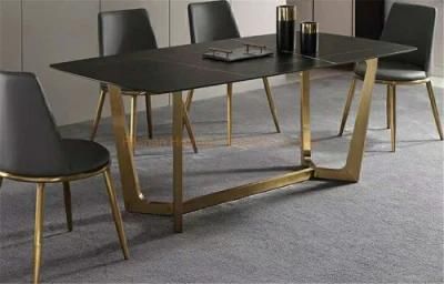 Wood Top Rustic Industrial Steel Base Reclaimed Gold Metal Frame Dining Table