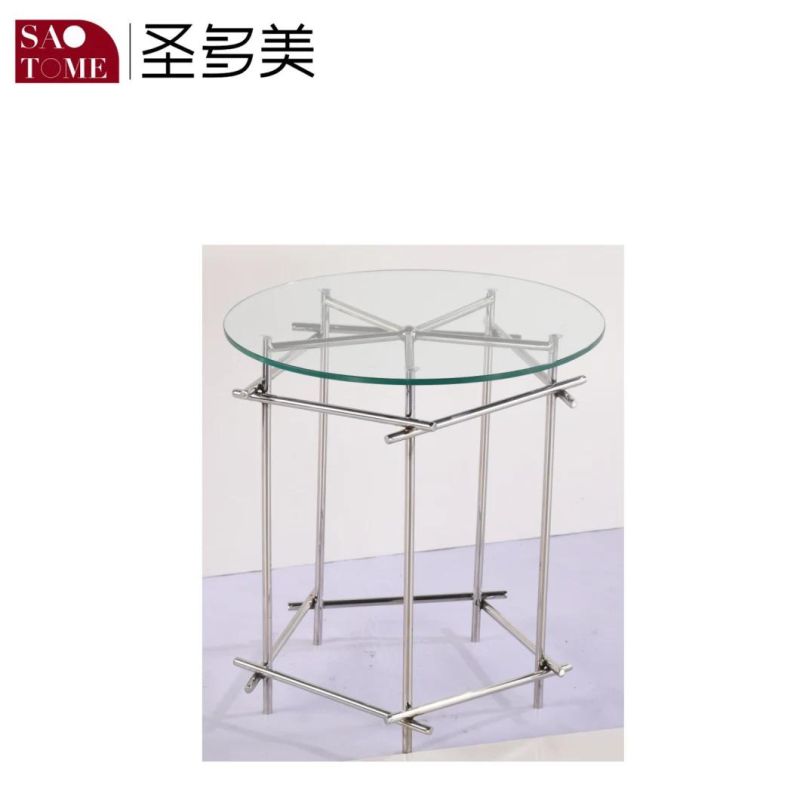 Modern Simple and Fashionable Living Room Furniture Square Glass End Table