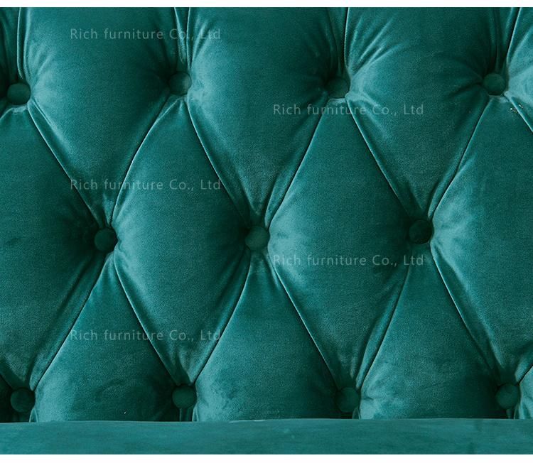 Green Fabric Couch Set Modern Design I Shape Sofa for Sale