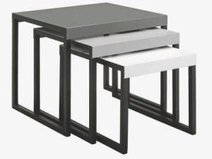 Wood and Metal Mixed Material Nest Table