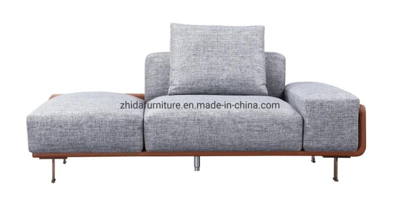 Modern Furniture Lobby Fabric Leather L Shape Living Room Sofa