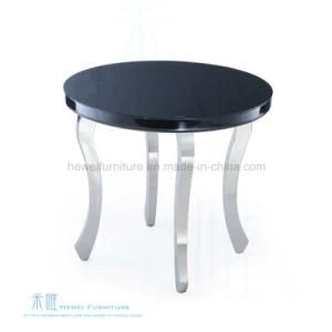 Modern Round Black Glass Coffee Table for Home (HW-312T)