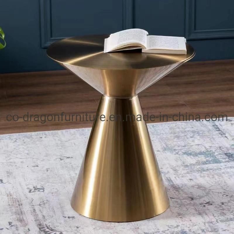 Luxury Home Furniture Gold Steel Side Table with Finger Printing