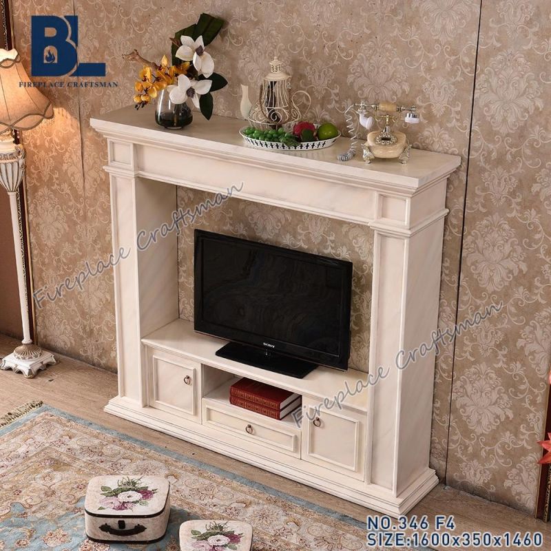 Home Furniture MDF Wooden Design TV Stand Fireplace Mantel 346