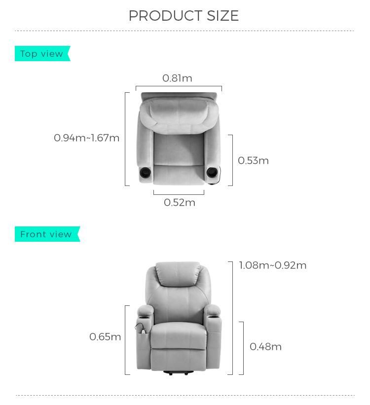 Linsy Home Lounge Green Gray Comfortable Elderly Recliner Sofa Ls362sf1