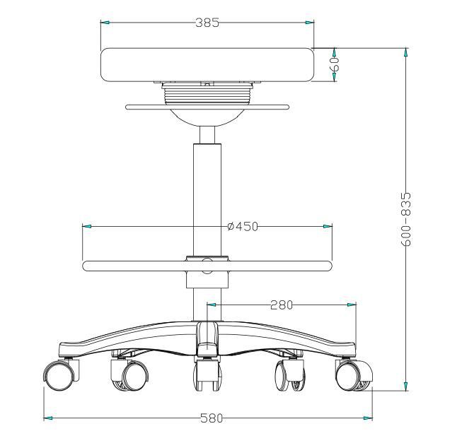 Height Adjustable Wobble Leaning Stool with Footrest