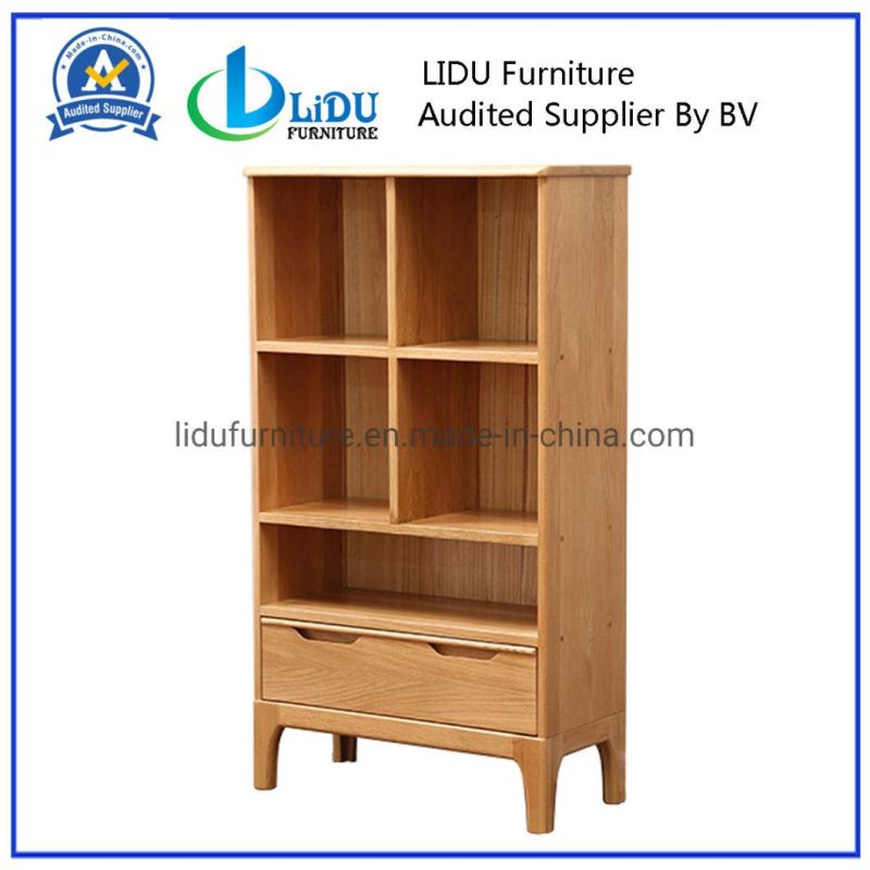 Industrial Modern Oak Wooden Bookshelf with Storage Cabinet with Solid Wood Draw Cabinet Brands