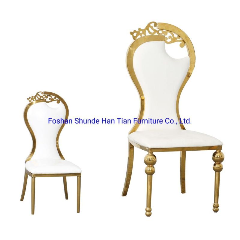 Living Room Chairs Good Quality Stainless Steel High Decoration Back Gold Wedding Chair for Event