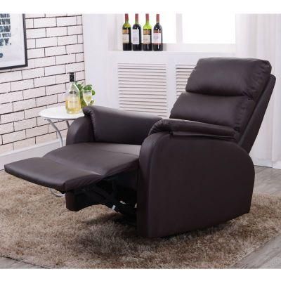 Home Furniture Manual Recliner Sofa Coffee Color Comfortable and Durable Leather Sofa Living Room Sofa Functional Leisure Sofa