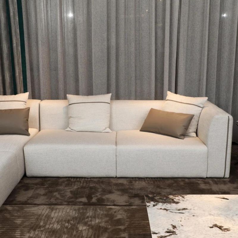 Home Furniture Modern Design Sectional L Shape Fabric Sofa Set