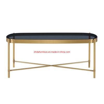 Hotel Furniture Living Room Luxury Design 304 Stainless Steel Base with Glass Top Coffee Table