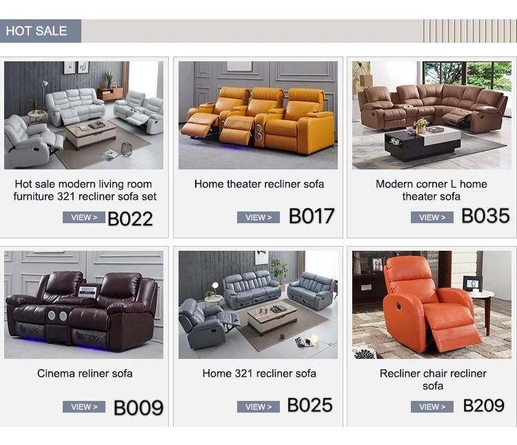 Most Popular Wood Frame Couch Set Living Room Recliner Home Furniture Fabric Sofa