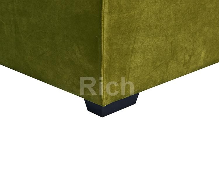 Modern Oversized Square Shaped Ottoman Stool Velvet Upholstered Sofa Footrest