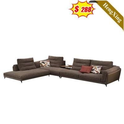 Modern Office Home Living Room Sofas Set Simple Design Hotel Lobby Gray Fabric L Shape Leisure Sofa