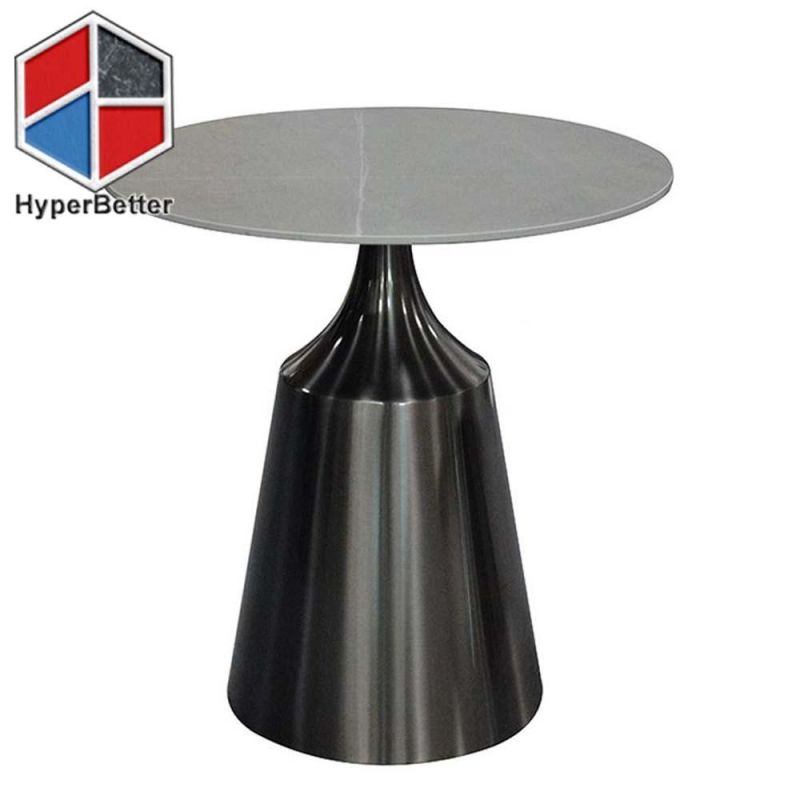 Nero Marquino Black Sintered Stone Coffee Table Round Shape