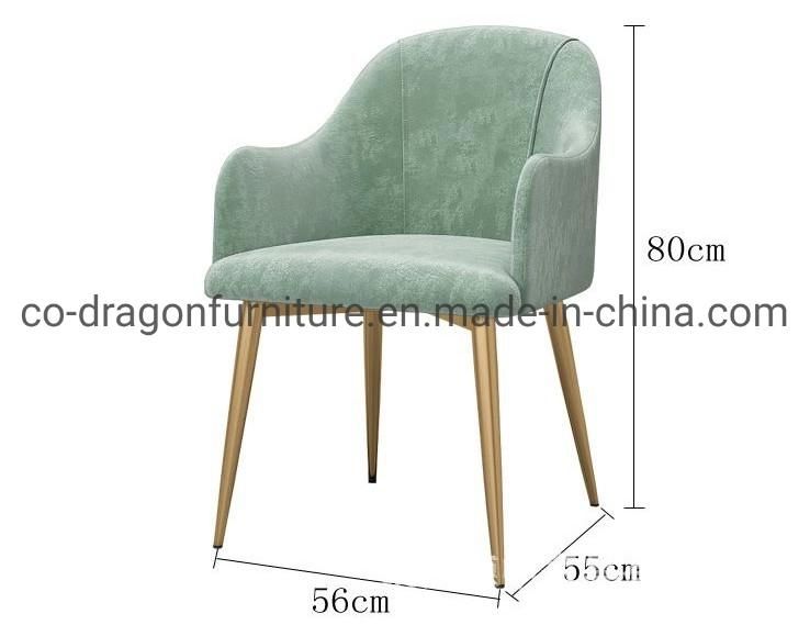 High Quality Modern Home Furniture Metal Leg Fabric Dining Chair