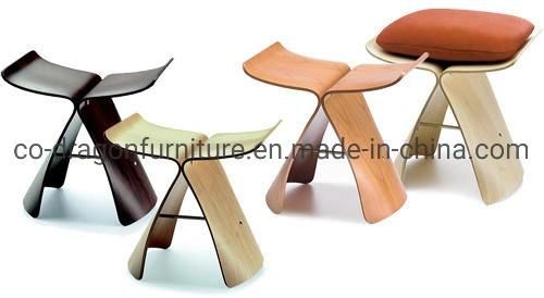 Hot Selling Modern Wooden Furniture Walnut Leisure Butterfly Garden Stool