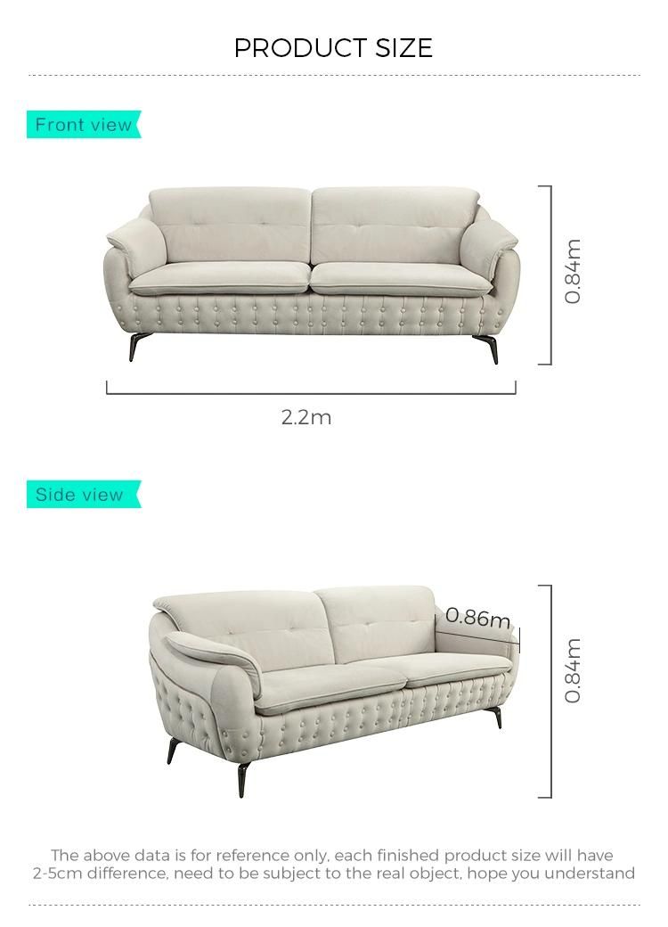 Linsy Modern Couches Luxury Button Fabric Sectional Sofas Jym2177