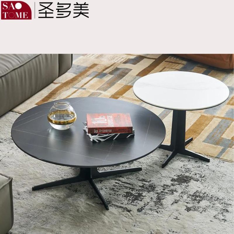 Modern Living Room Furniture Walnut Water Drop Shape Solid Wood Coffee Table