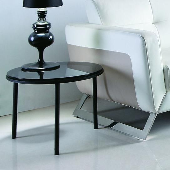 European Style Furniture Black Glass Coffee Side Table