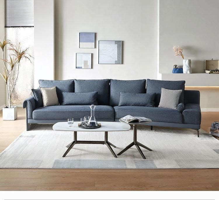 Linsy Luxurious Beautiful Modern blue White Fabric Sofas S131