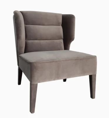 Leisure Grey Armchair with Brass Copper on Side Back