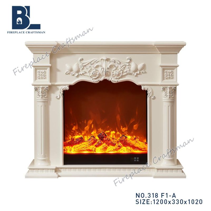 Carving European Style Living Room Furniture Electrical Fireplace (318)