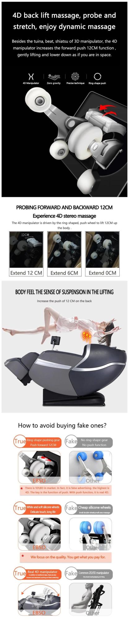 OEM 4D Full Body Massage Chair Dual Core Massage Recliner Machine