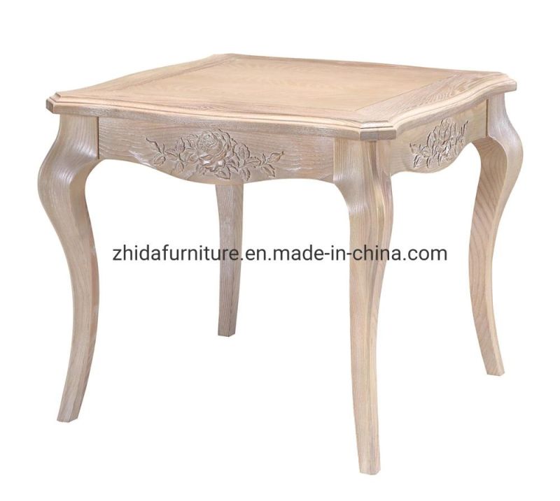 Square Small Wooden White Side Coffee Table for Living Room