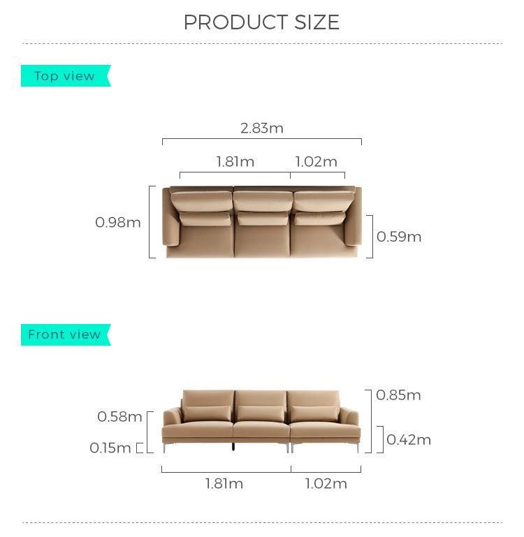 Linsy Fabric Brown Sofa High Quality Living Room Furniture Corner Sofa Set S183