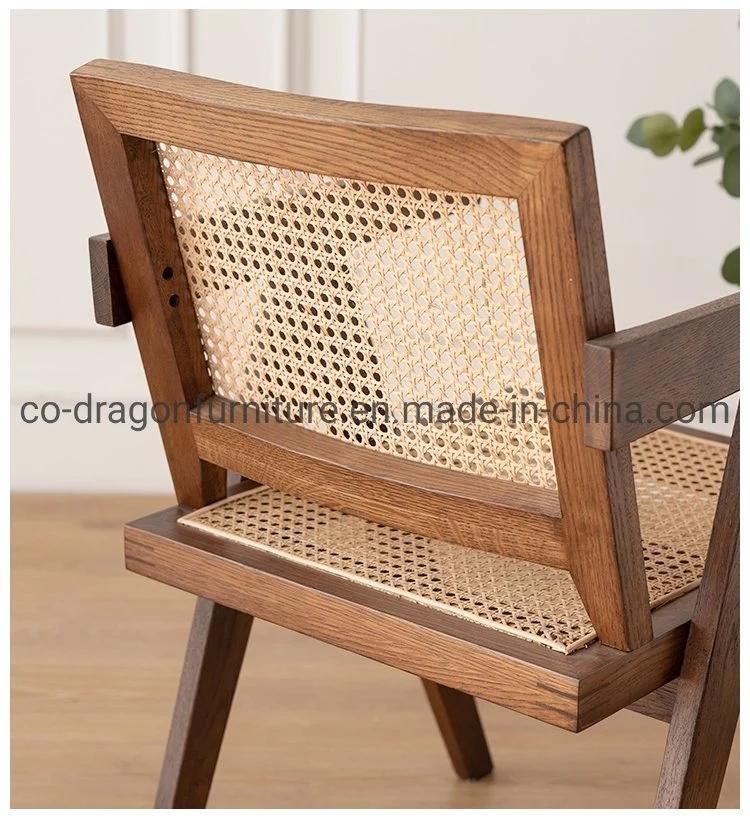 Fashion Wooden Rattan Leisure Chair with Arm for Home Furniture