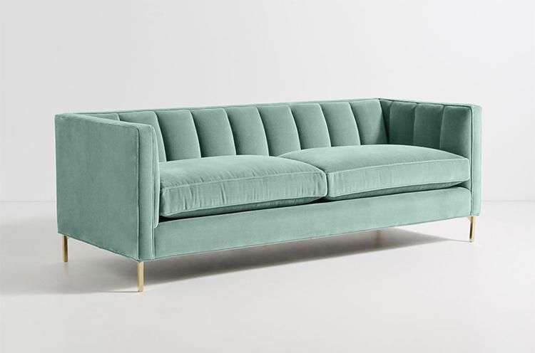 Modern Sofa I Shaped Small Space Comfortable Pure and Fresh and Green Living Room Couch