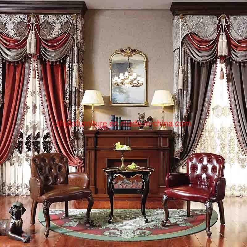 Genuine Leather Living Room Book Wooden Chair for Living Room Furniture