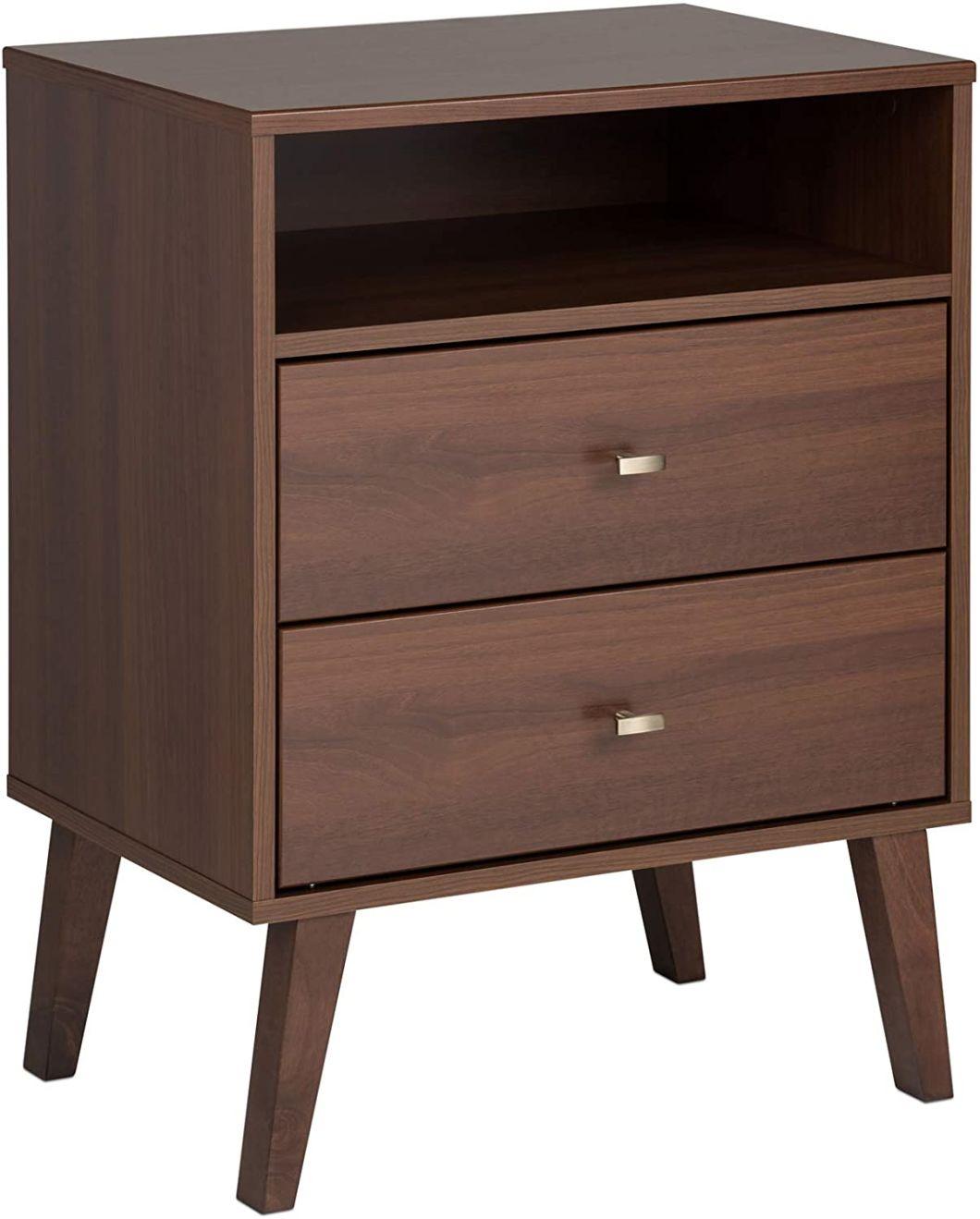 Wholesale Modern Furniture 2 Drawer Bedside Table Mirrored Nightstand