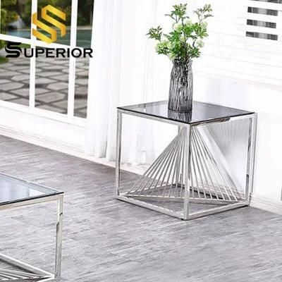 Factory Wholesale Hot Sale Metal Glass Side Coffee Cafe Table