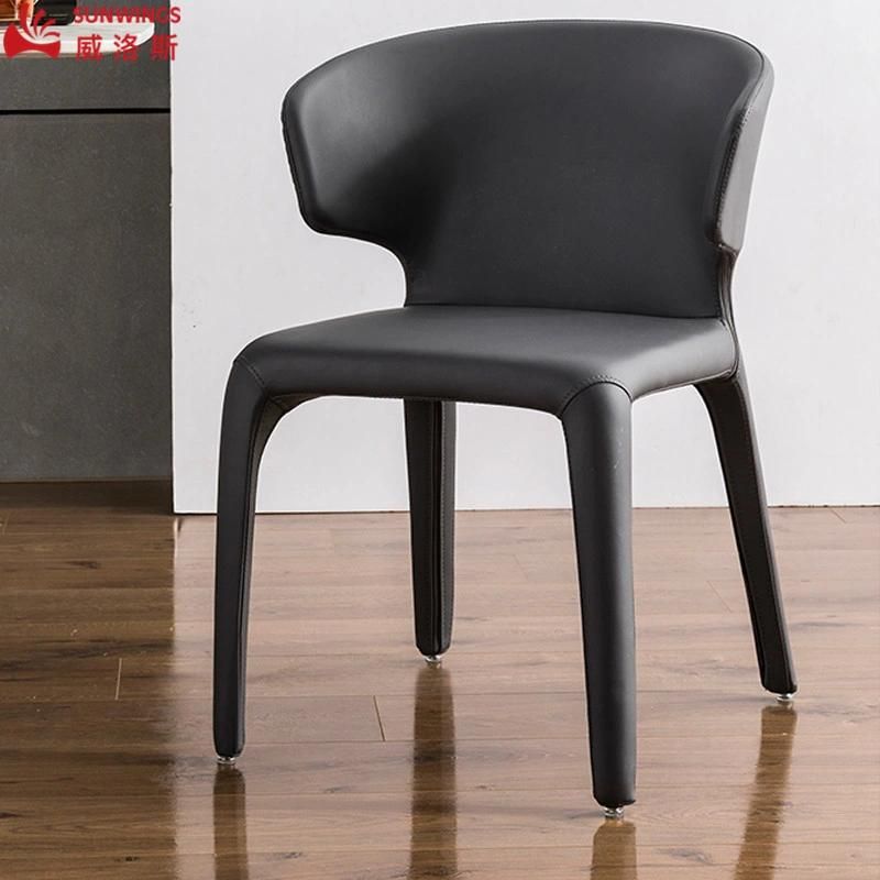 Modern and Design Solid Wood PU Leather All - Covered Dining Chair for Living Room