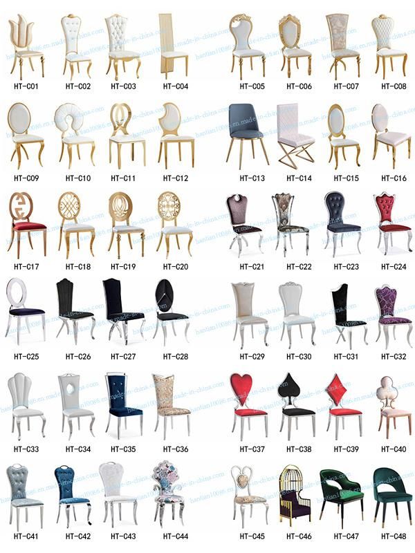 Living Room Chairs Good Quality Stainless Steel High Decoration Back Gold Wedding Chair for Event