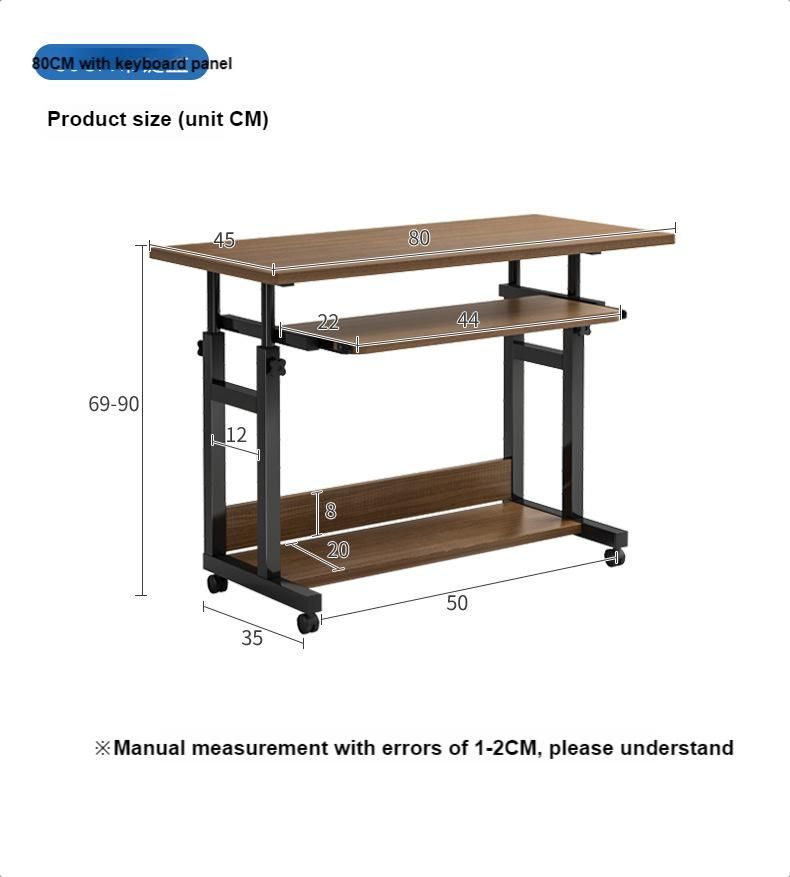 Bedside Table Movable Simple Small Computer Table for Bedroom Laptop Desk Simple Table with Wheels