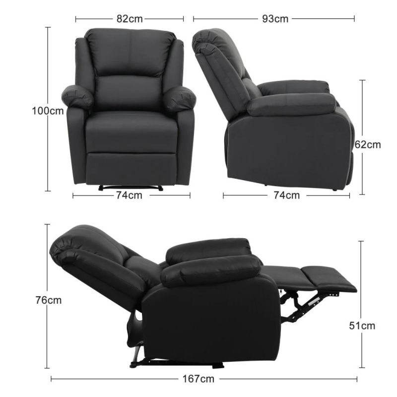 Jky Furniture Multi-Position Modern Design Style Leather Manual Recliner Chair