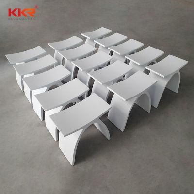 Stone Solid Surface Shower Stool White