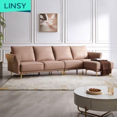 Linsy Italian Leather L Shape Sofa Set BS012