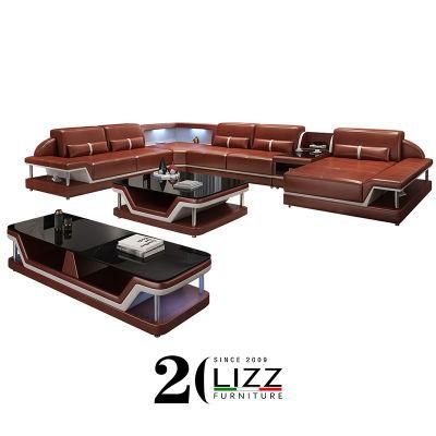 Germany Stylish Living Room Furniture Latest Design Genuine Leather Sectional Sofa